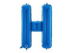 Balon foliowy niebieska litera H - 66 cm - 1 szt.
