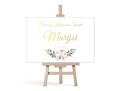 Plakat komunijny personalizowany - I Komunia Święta - 60x40 cm