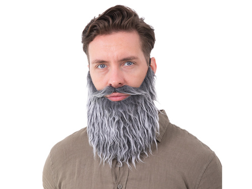 Broda z wąsami - siwa - 1 szt.