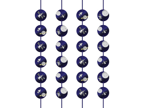 Dekoracja wisząca urodzinowa Kosmos - 4 szt.