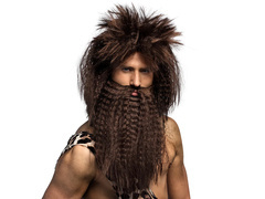 Peruka z brodą Jaskiniowiec dla dorosłych