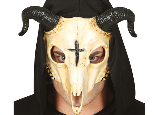 Maska Czaszka z Rogami na Halloween - 1 szt.