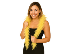 Boa z piór - żółte - 180 cm