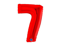 Balon foliowy cyfra 7 czerwony - 40" - 1 szt.