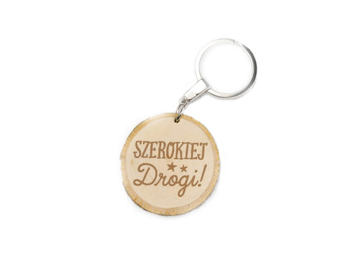 Breloczek do kluczy drewniany Szerokiej Drogi! - 1 szt.