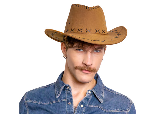 Kapelusz kowbojski brązowy - 1 szt.