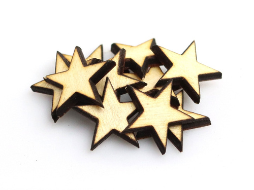Drewniane scrapki gwiazdy - 10 szt