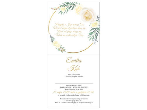 Zaproszenia personalizowane na I Komunię Świętą - 6 szt.