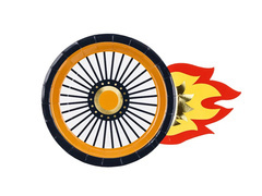 Talerzyki papierowe na urodziny Koło - 26,5 x 18 cm - 6 szt.