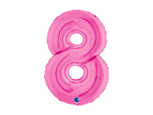Balon foliowy cyfra 8 fuksjowy - 40" - 1 szt.