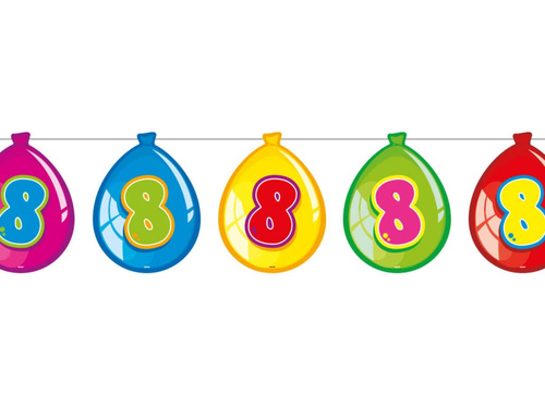 Baner flagi baloniki z cyfrą 8 - 10 m - 1 szt.