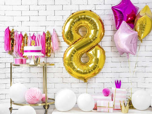 Świeczka cyferka z brokatem - 8 - 1 szt.