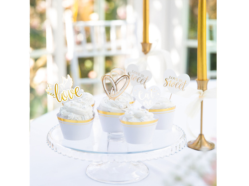 Pikery na muffiny Ślubne - 10 cm - 12 szt.