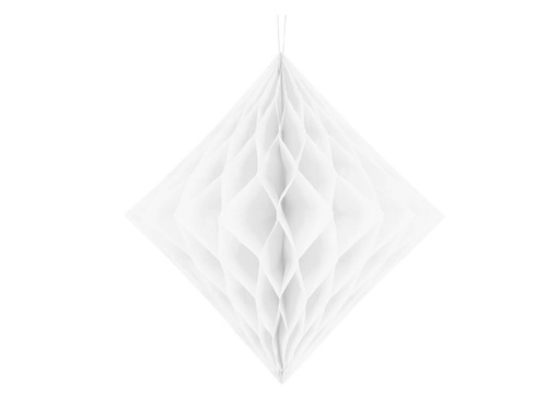 Dekoracja wisząca diament biały - 30 cm - 1 szt.
