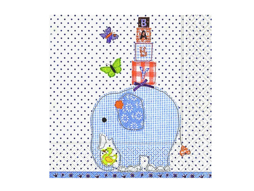 Serwetki Słonik Baby niebieskie - 33 cm - 20 szt.