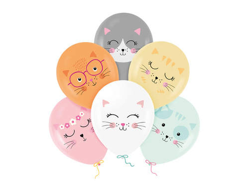 Balony lateksowe Kotki - 30 cm - 6 szt.