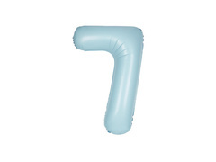 Balon foliowy cyfra 7 błękitny - 86 cm - 1 szt.