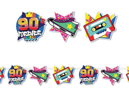 Girlanda papierowa 90's Forever - 300 cm - 1 szt.