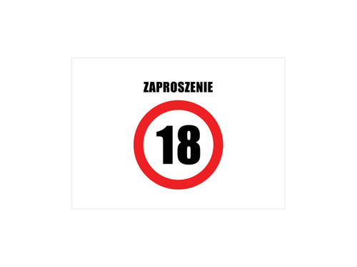 Zaproszenia personalizowane Znak Zakazu na urodziny - 8 szt.