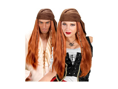 Peruka Pirata z Karaibów z bandaną z zamszowej tkaniny