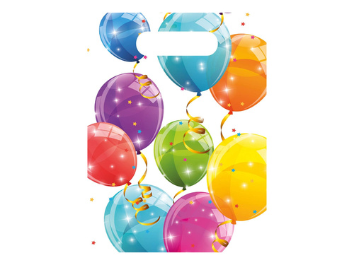 Torebki foliowe Błyszczące Baloniki - 6 szt.