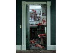 Dekoracja na drzwi Krwawe WC na Halloween - 1 szt.