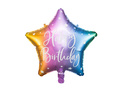 Balon foliowy gwiazda Happy Birthday ombre - 40 cm - 1 szt.