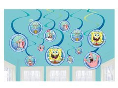 Dekoracja wisząca świderki Spongebob - 12 szt.