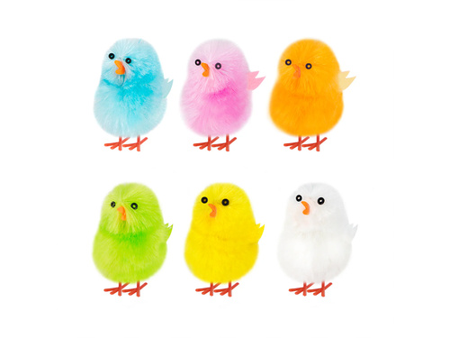 Kurczaki wielkanocne kolorowe - 4,5 cm - 6 szt.