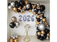 Zestaw balonów do girlandy balonowej na Sylwestra 2026 - 112 szt.