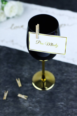 Winietki personalizowane z klamerkami na kieliszki - 30 szt.