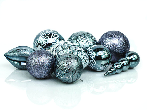 Dekoracje choinkowe grafitowe - 28 szt.