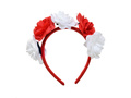 Opaska z biało-czerwonymi kwiatkami - 1 szt.