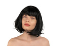 Peruka z grzywką Czarna- 1 szt.