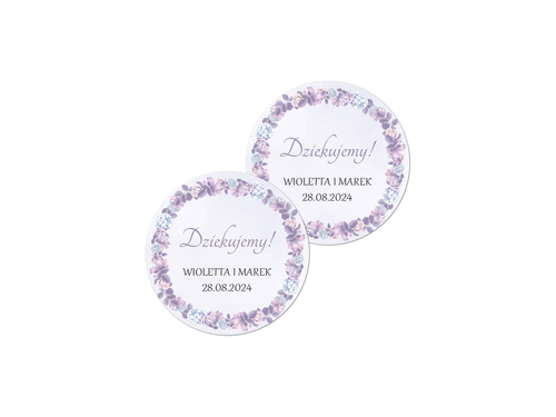 Naklejki personalizowane dla gości weselnych - 50 szt.