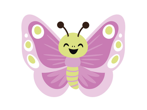 Dekoracja dwustronna Motylek różowy - 36 x 29 cm