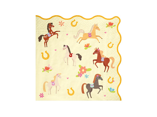 Serwetki urodzinowe Koniki - 33 cm - 10 szt.