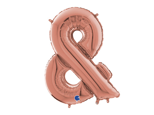 Balon foliowy znak & różowe złoto - 66 cm - 1 szt.