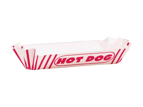 Tacki na Hot doga w biało-czerwone paski - 8 szt.