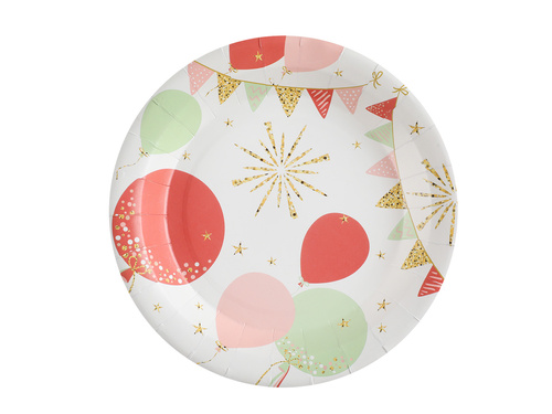 Talerzyki papierowe na urodziny Sparkling - 22,5 cm - 10 szt.