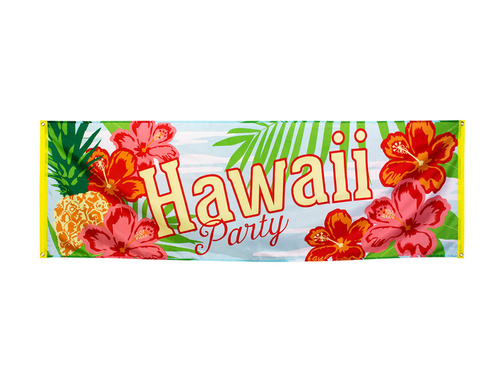 Baner materiałowy Hawaii party - 74 x 220 cm - 1 szt.