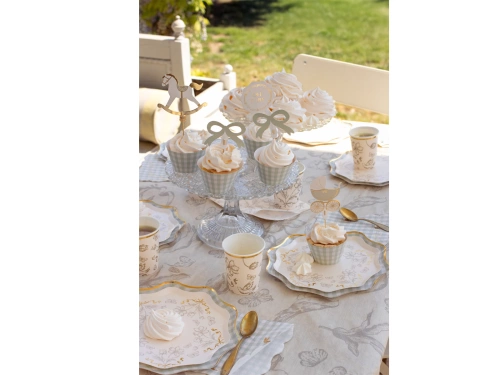 Talerzyki papierowe Kwiaty - 20 cm - 6 szt.