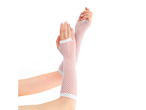 Rękawiczki z białej siatki - 24 cm