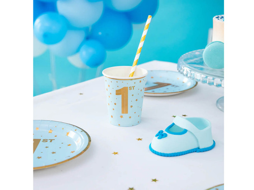 Kubeczki papierowe na roczek niebieskie - 220 ml - 6 szt.