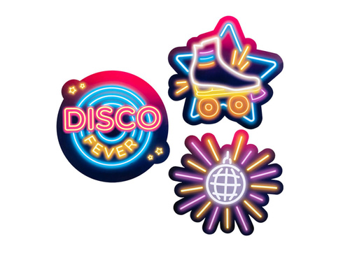 Dekoracja ścienna Disco Fever - 3 szt.