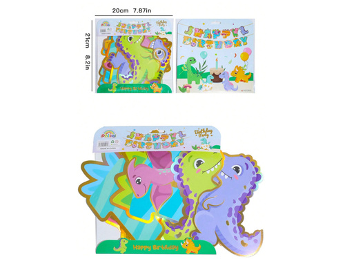 Girlanda Dinozaury Happy Birthday - 500 cm - 1 szt.