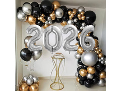 Zestaw balonów do girlandy balonowej na Sylwestra 2026 - 112 szt.