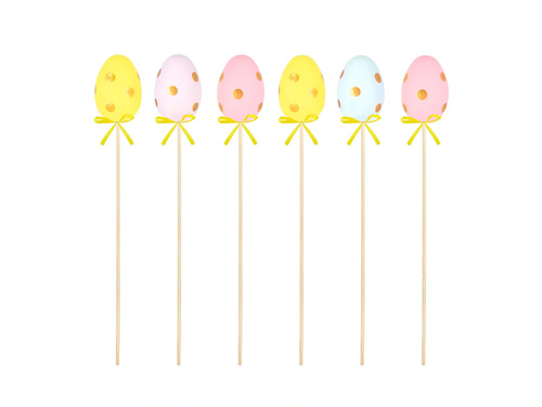 Dekoracja Wielkanocna Pisanki na Patyku - 6 szt.