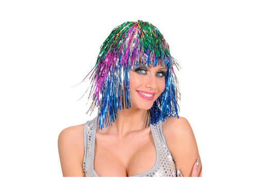 Wielokolorowa peruka z lametą