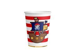 Kubeczki papierowe Mapa Piracka - 250 ml - 8 szt.